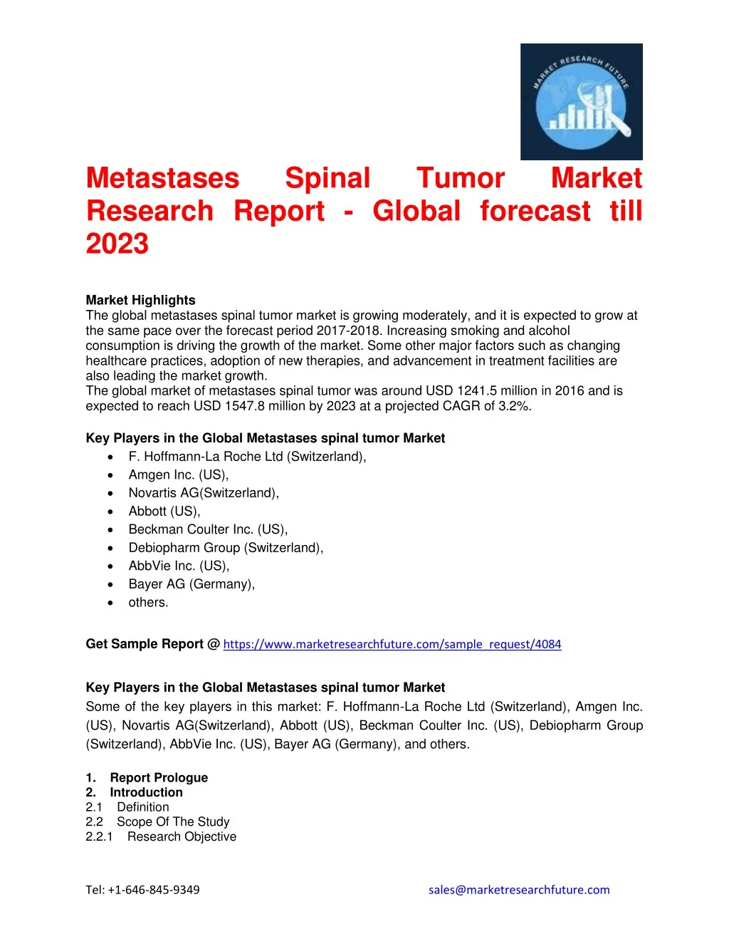 metastases research report global forecast till
