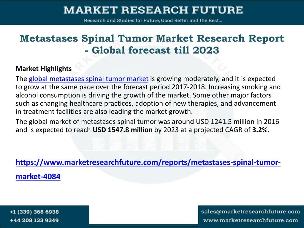 metastases spinal tumor market research report global forecast till 2023