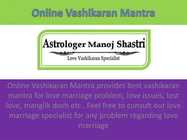 Get Online Vashikaran Mantra