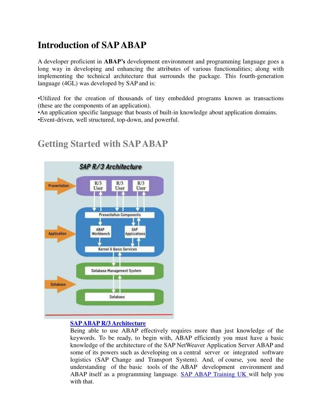 introduction of sap abap a developer proficient