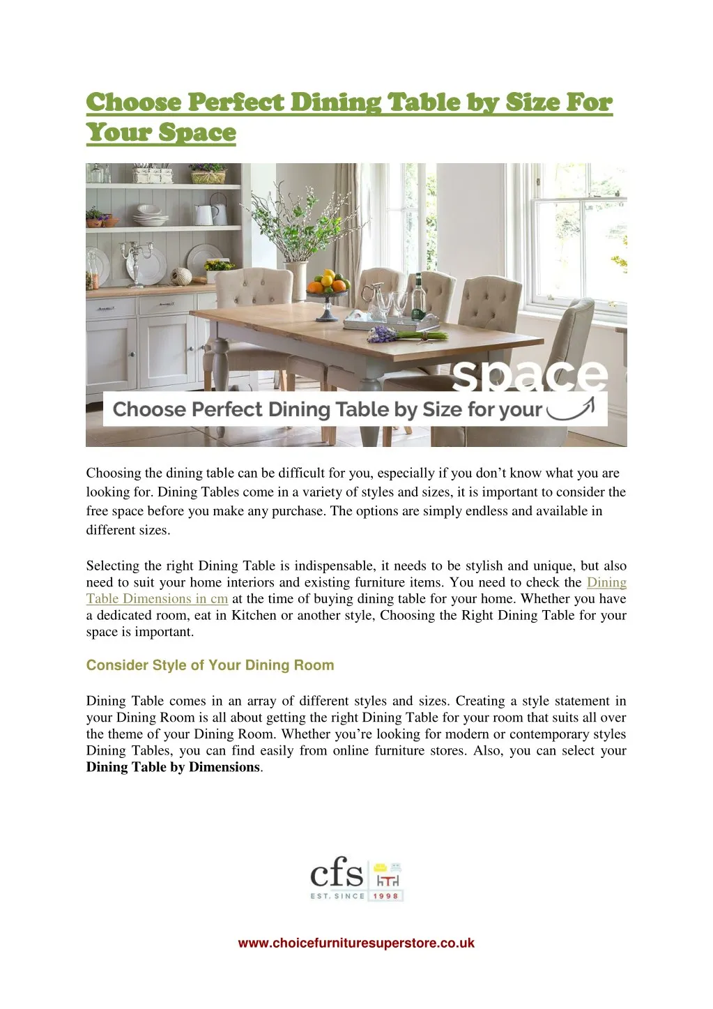 choose perfect dining table by size for choose