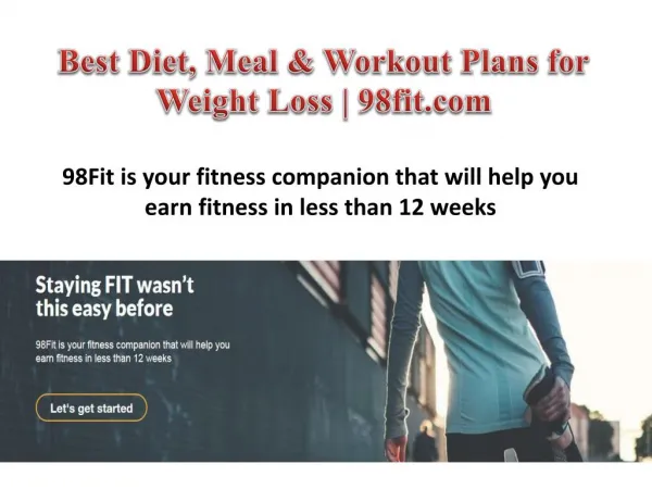 Best Diet, Meal & Workout Plans for Weight Loss | 98fit.com