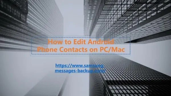 How to Edit Android Phone Contacts on PC/Mac