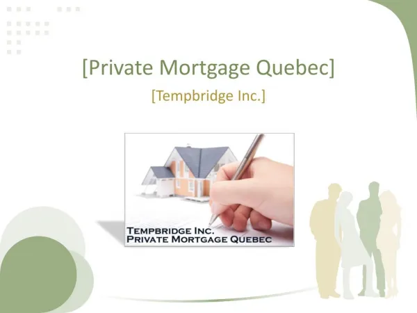 Private mortgage quebec