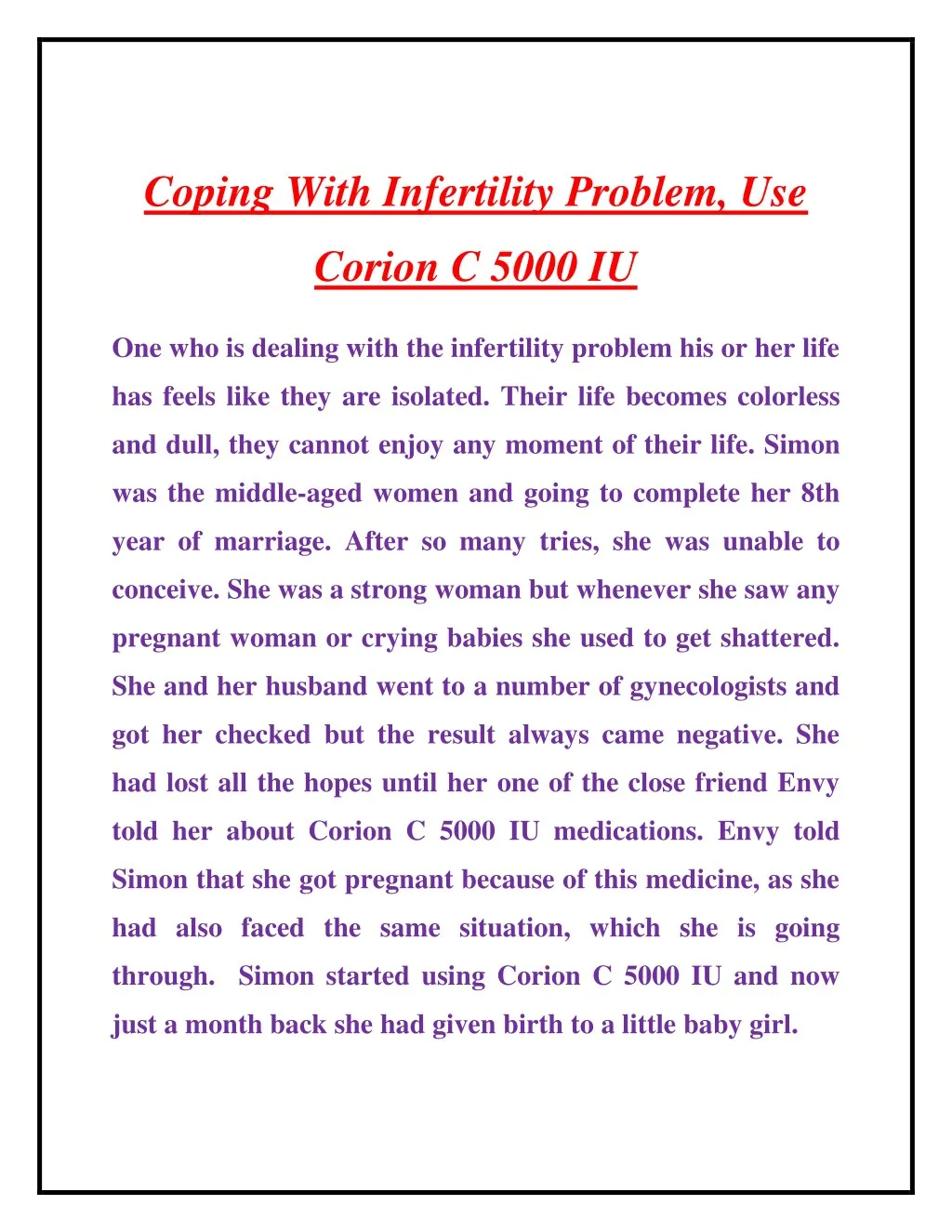 coping with infertility problem use