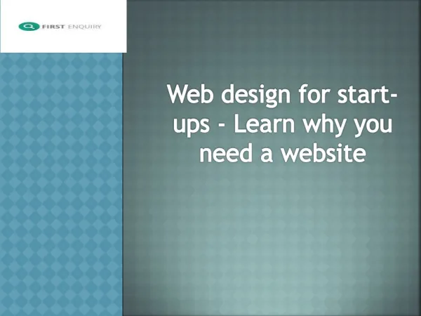 Web design for startups - Learn why you need a website