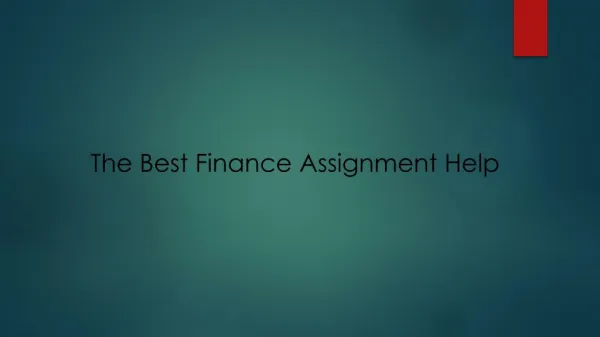 The Best Finance Assignment Help