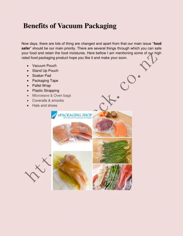 Benefits of vacuum pouch