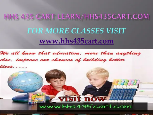 HHS 435 CART Learn/hhs435cart.com
