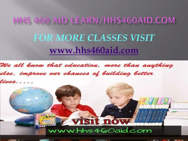 HHS 460 AID Learn/hhs460aid.com