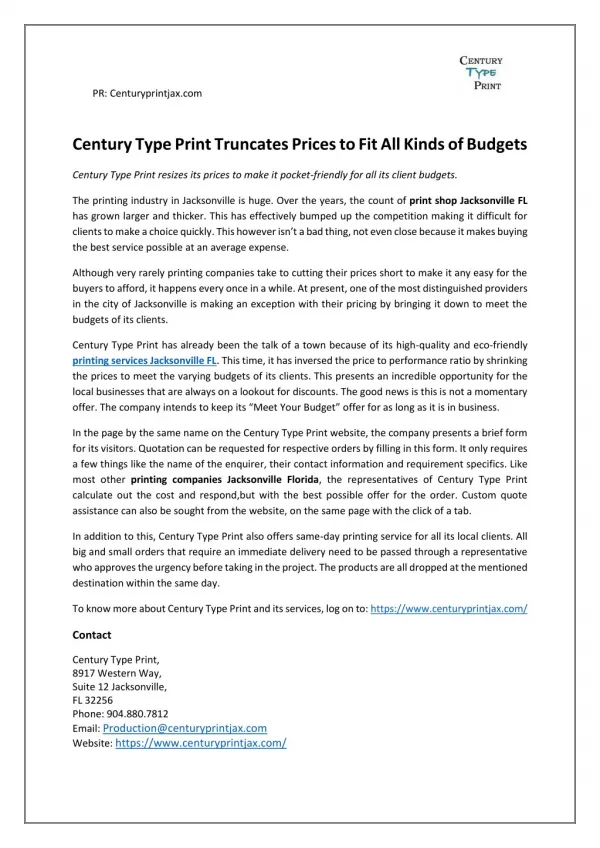 Century Type Print Truncates Prices to Fit All Kinds of Budgets