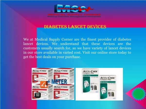 Diabetic testing supplies