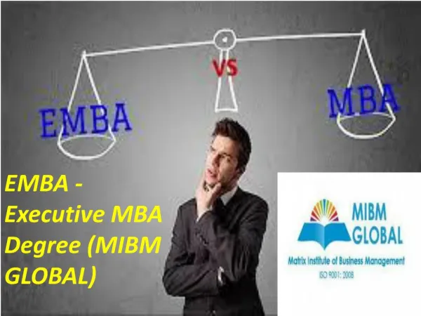 EMBA - Executive MBA Degree (MIBM GLOBAL)