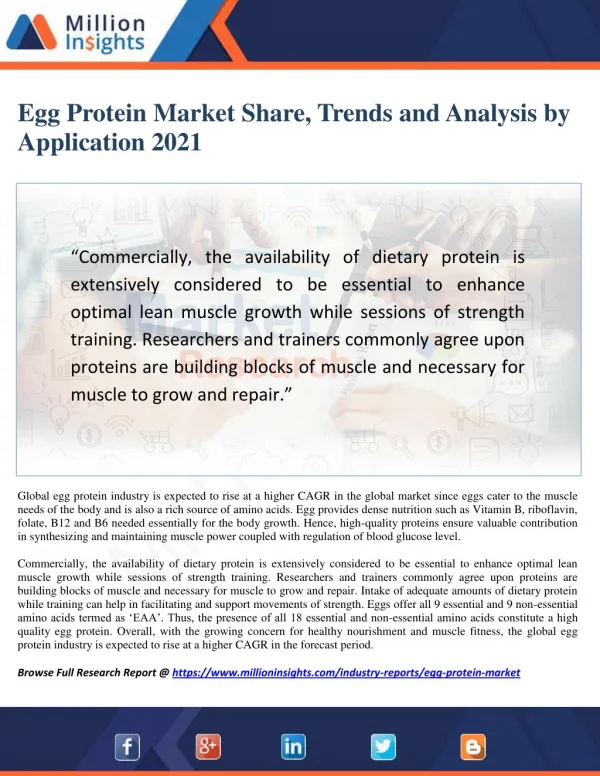 Egg Protein Market Share, Distributor Analysis, Development Trends 2021