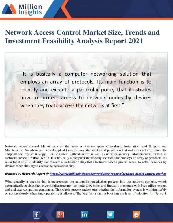 Network Access Control Market Share and Segments by Application 2021