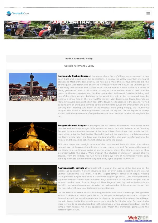 Famous places in Nepal