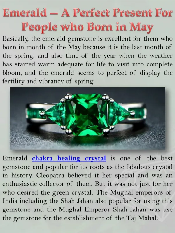 Emerald — A Perfect Present For People who Born in May