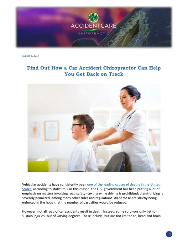Find Out How a Car Accident Chiropractor Can Help You Get Back on Track