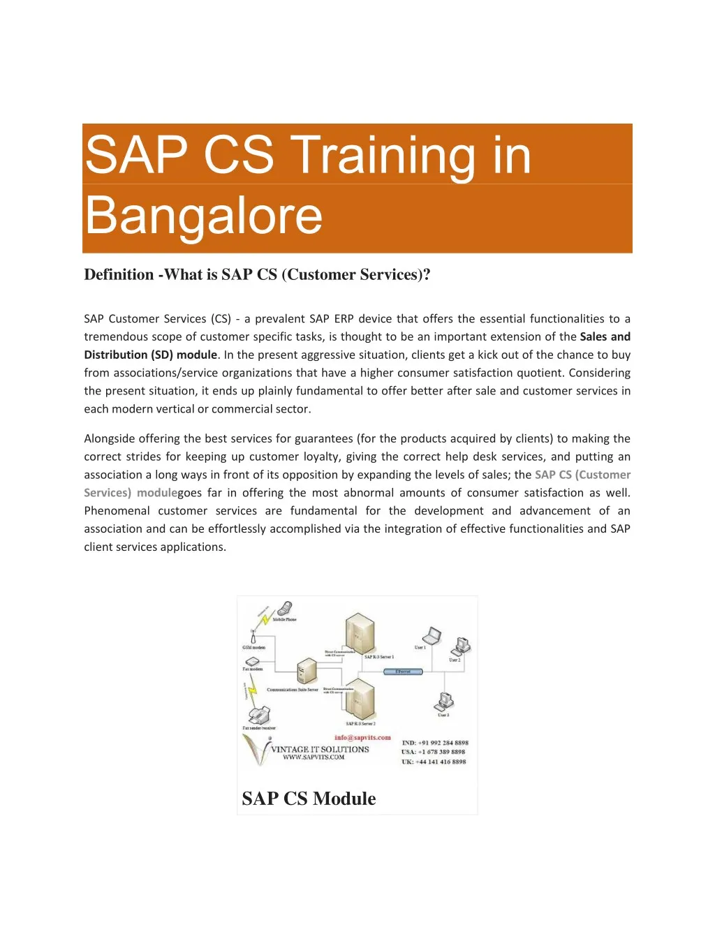 sap cs training in bangalore