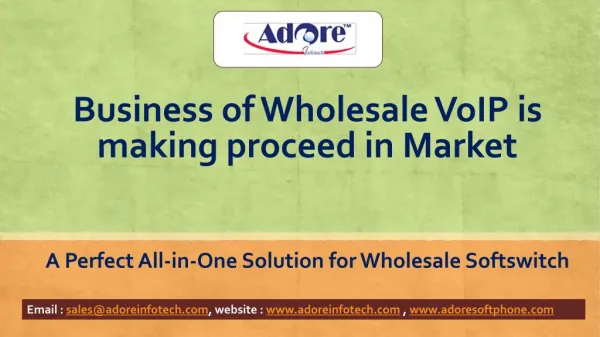 Business of Wholesale VoIP is making proceed in Market