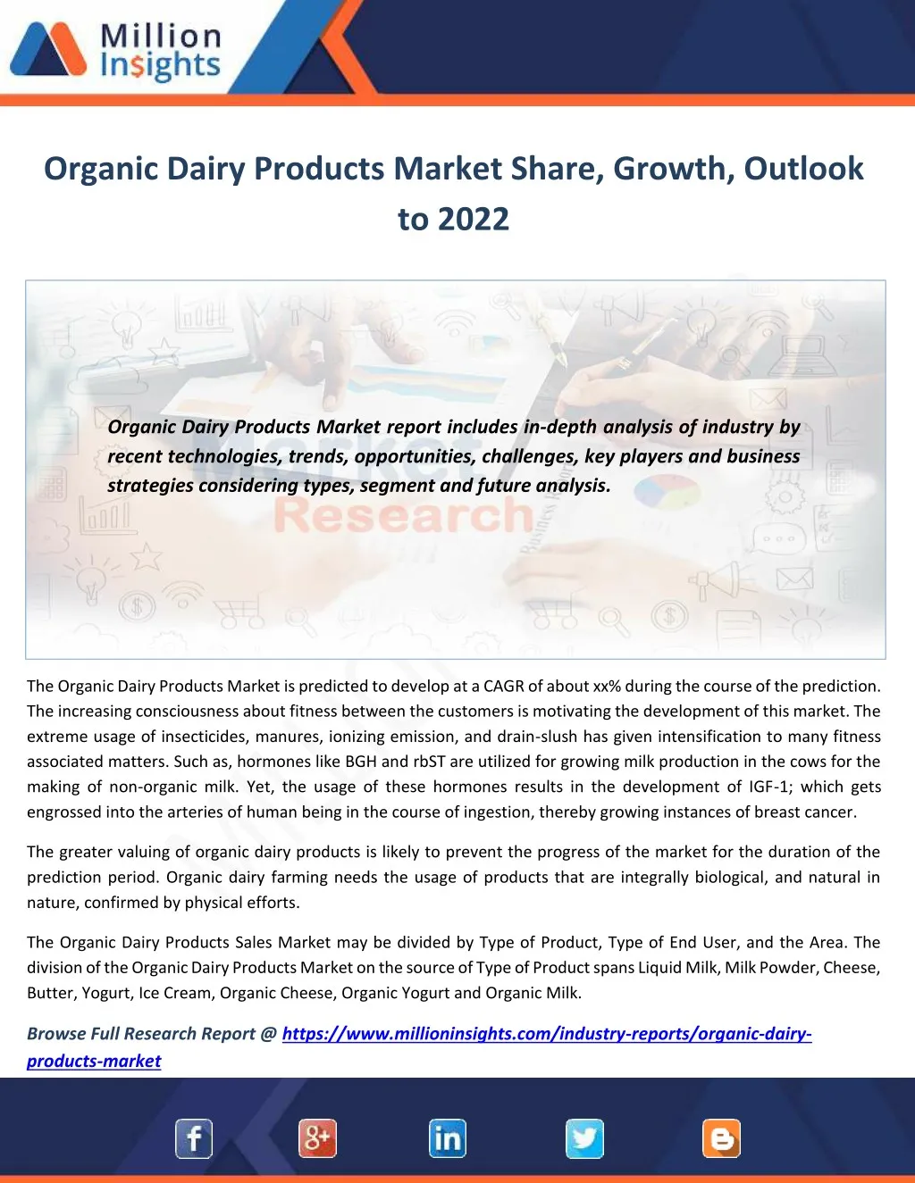 organic dairy products market share growth