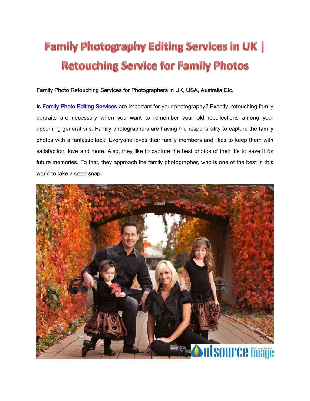 family photo retouching services