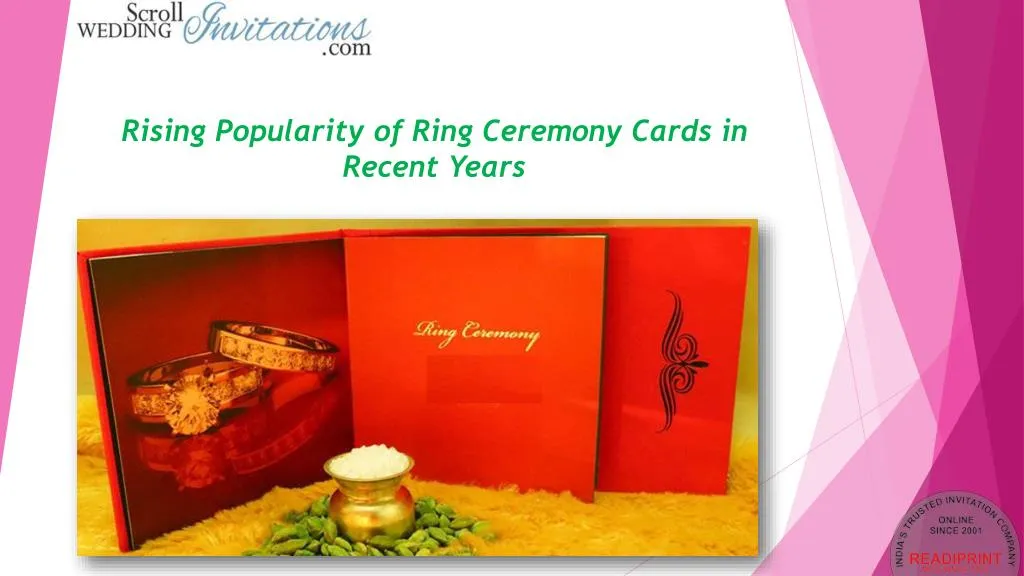 rising popularity of ring ceremony cards