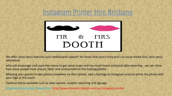 Instagram Printer Hire Brisbane
