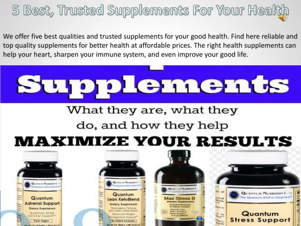 5 Best, Trusted Supplements For Your Health