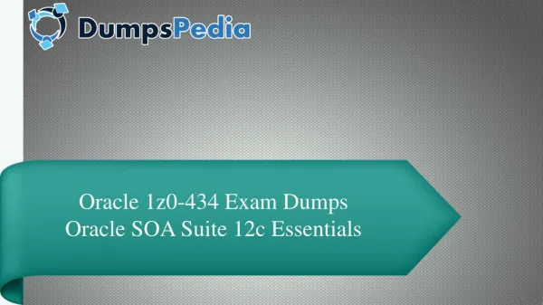 1Z0-434 : Oracle SOA Suite 12c Essentials Certification Training