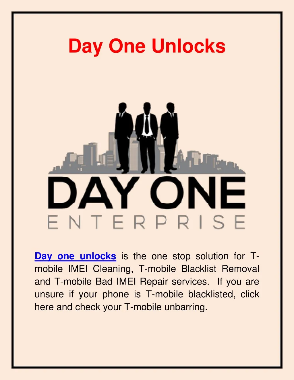 day one unlocks