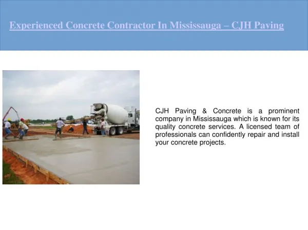 Premier Concrete Company Mississauga Offering Quality Services