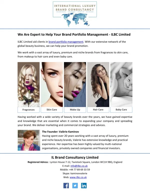 We Are Expert to Help Your Brand Portfolio Management - ILBC Limited