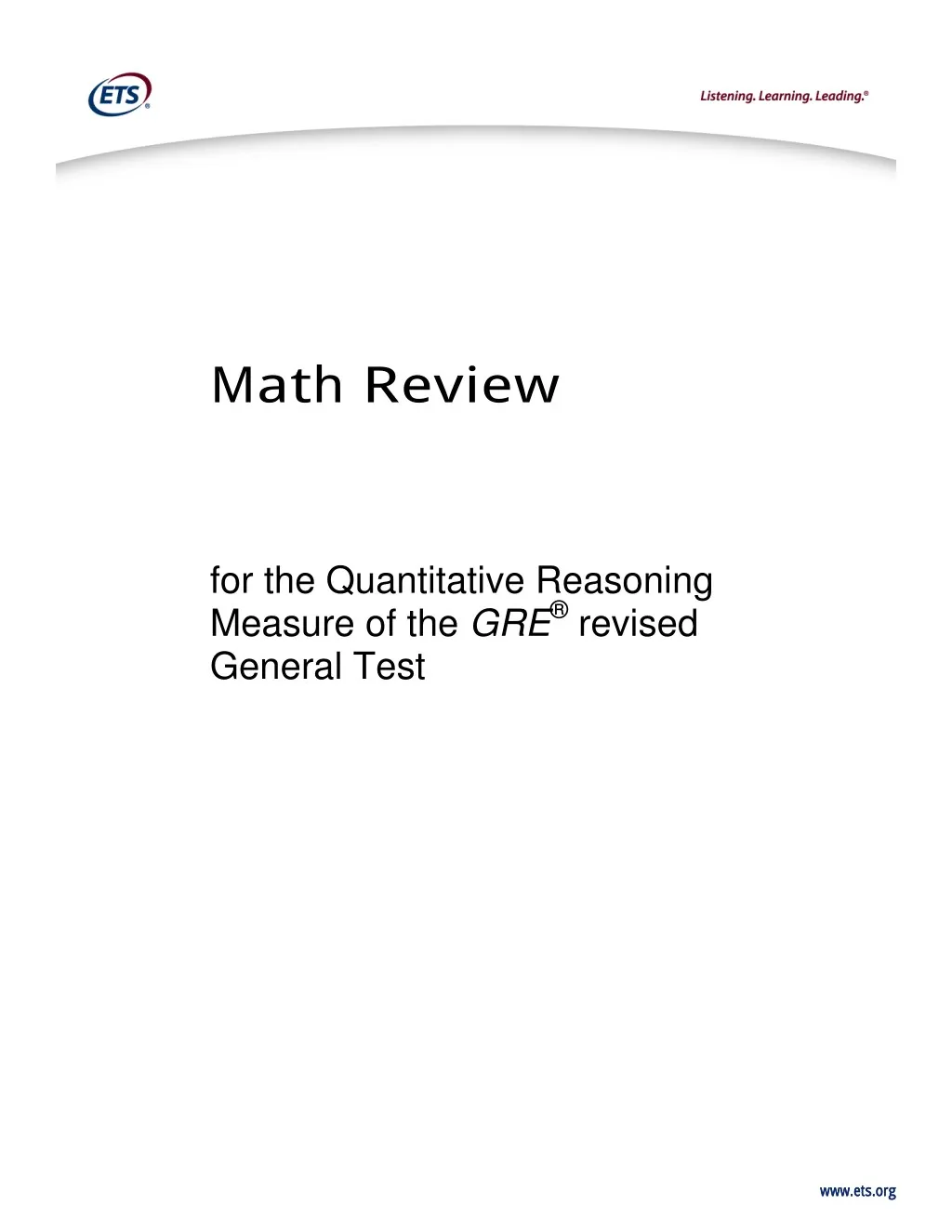 math review for the quantitative reasoning
