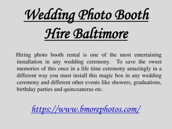 Wedding Photo Booth Hire Baltimore