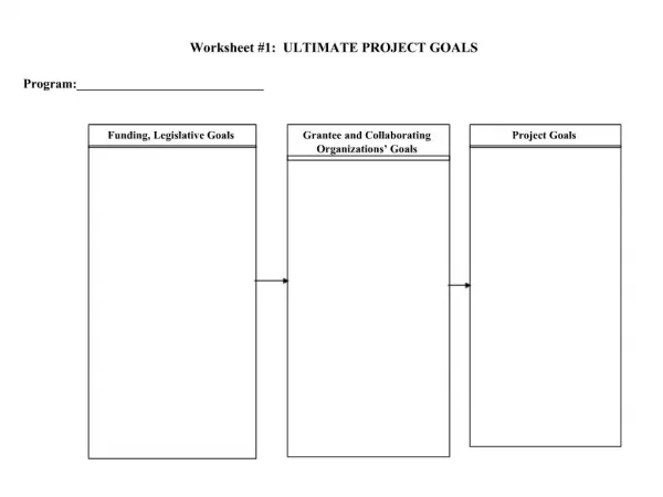 Worksheet 1: ULTIMATE PROJECT GOALS