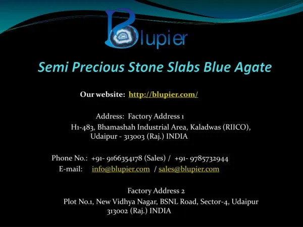 Semi Precious Stone Slabs Blue Agate