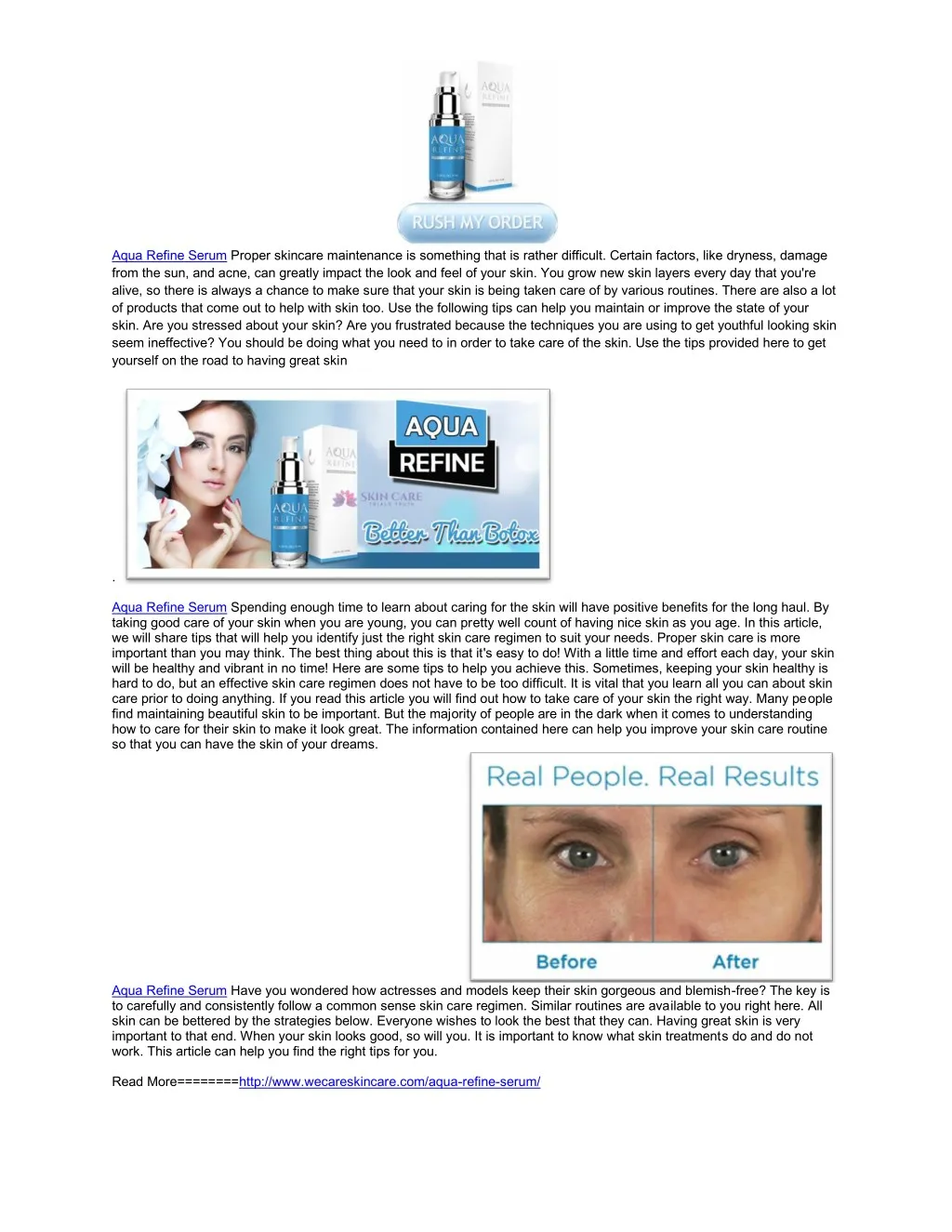 aqua refine serum proper skincare maintenance