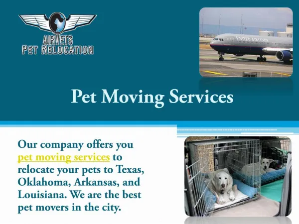 pet moving services