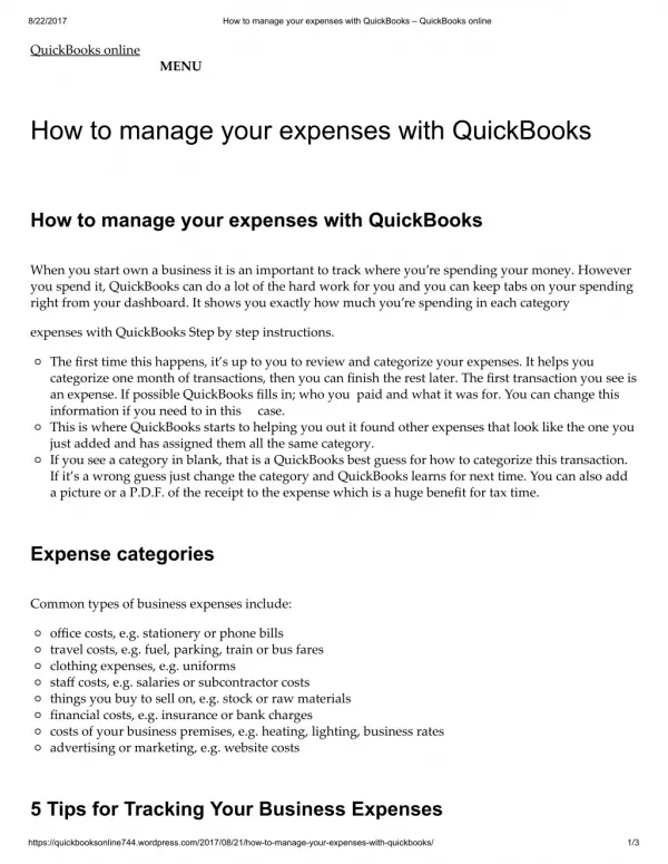 How to manage your expenses with QuickBooks