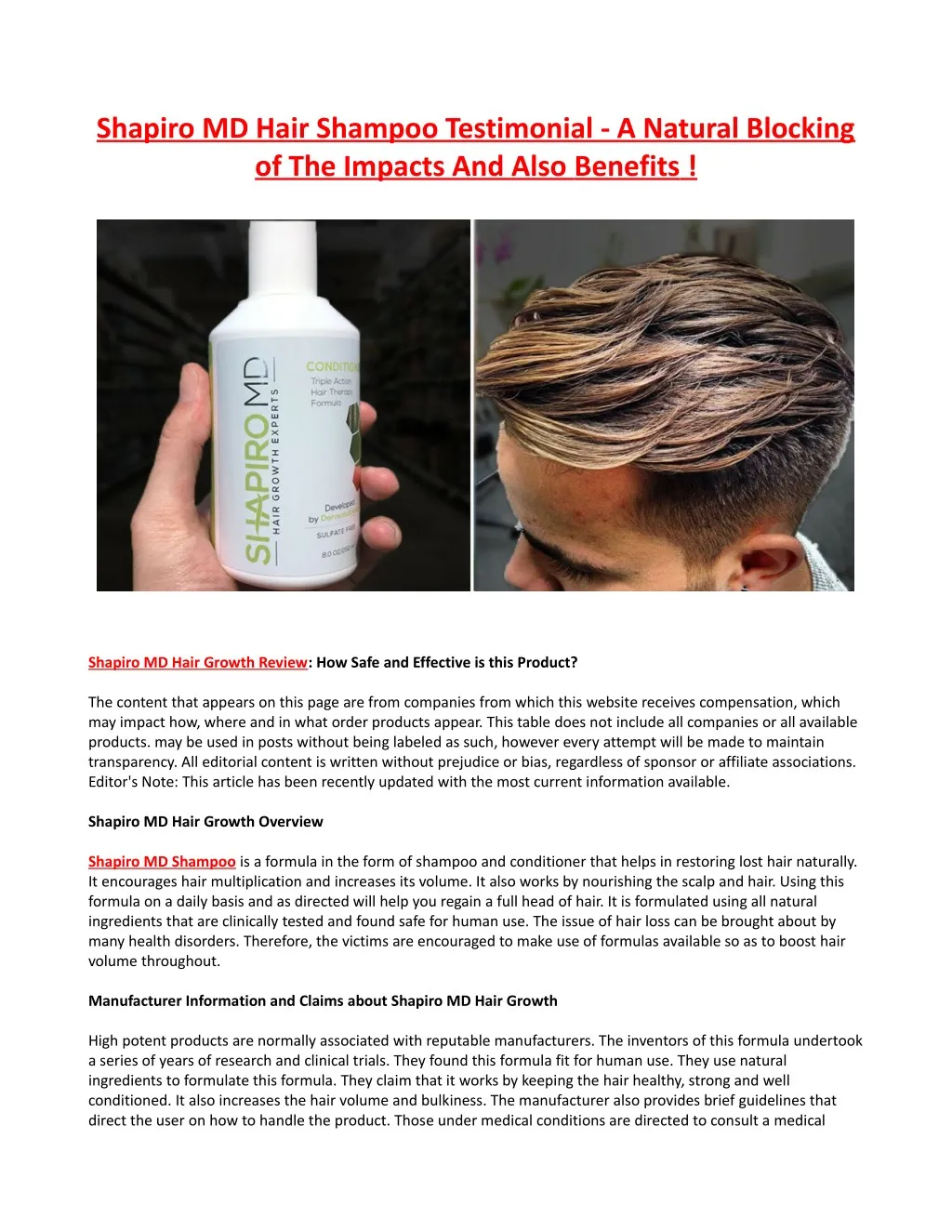 shapiro md hair shampoo testimonial a natural