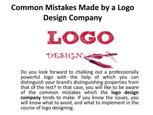 Common Mistakes Made by a Logo Design Company