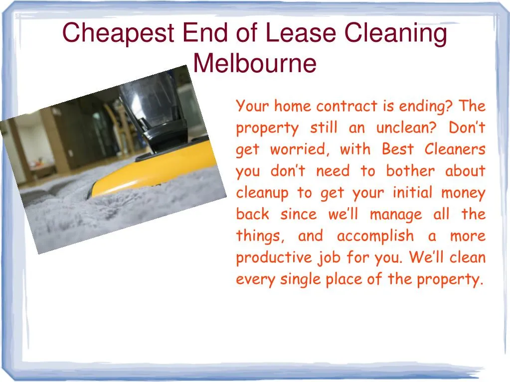 cheapest end of lease cleaning melbourne