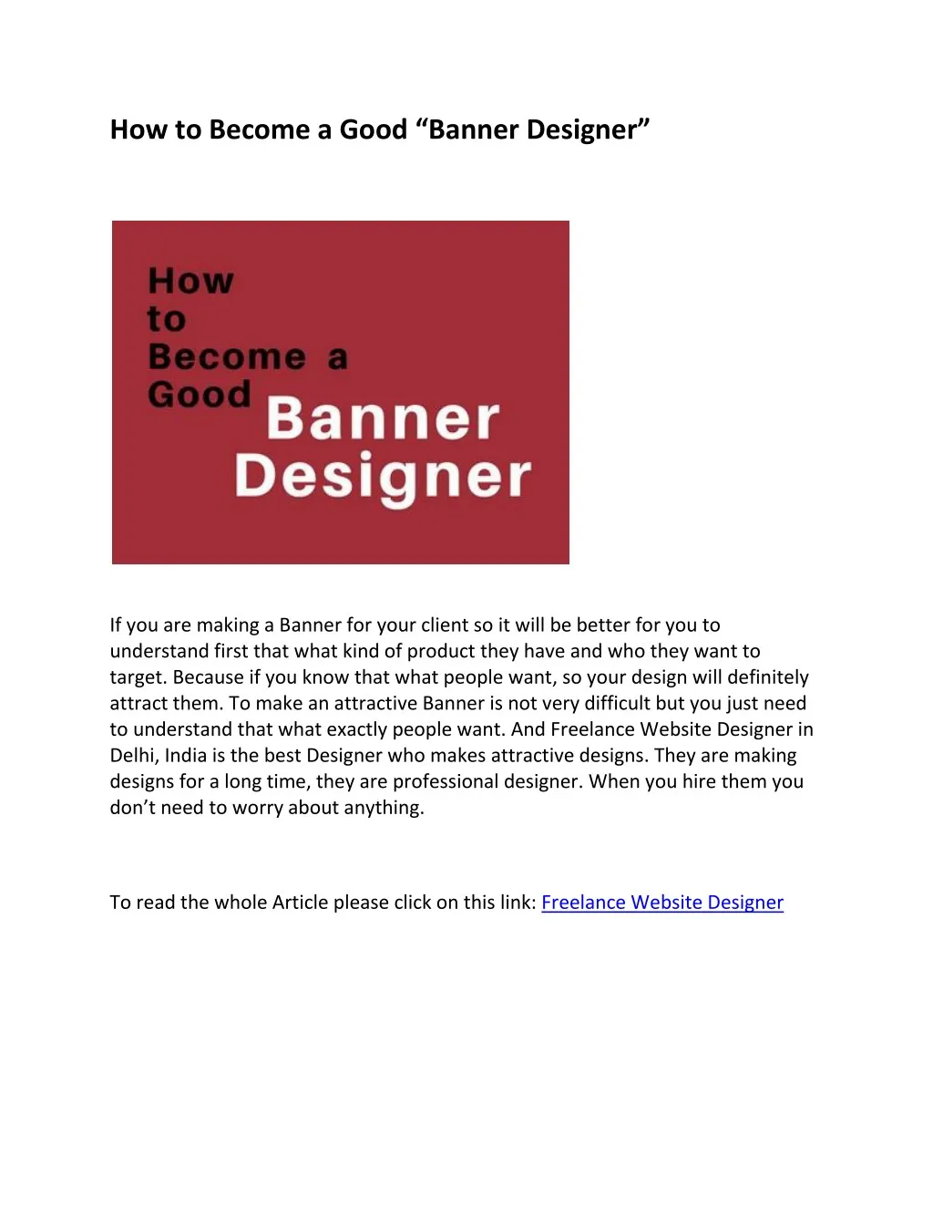 how to become a good b anner designer