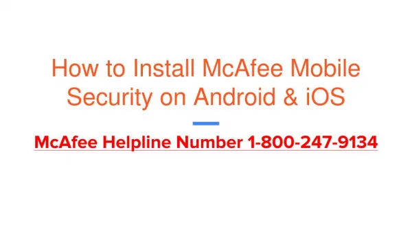 How to Install McAfee Mobile Security on Android & iOS