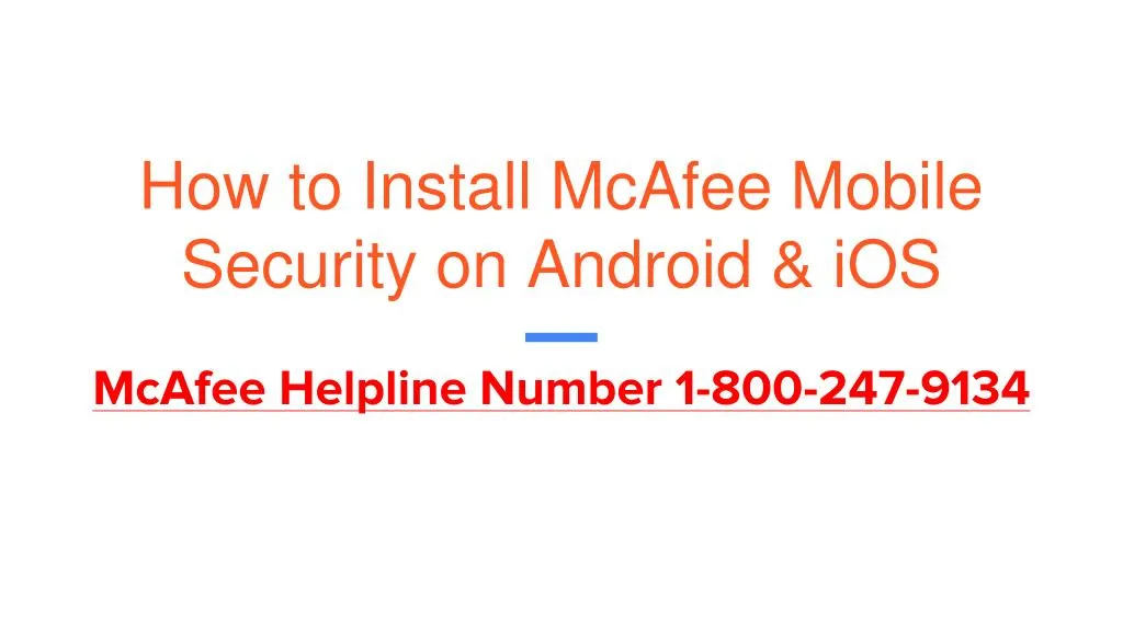 how to install mcafee mobile security on android ios