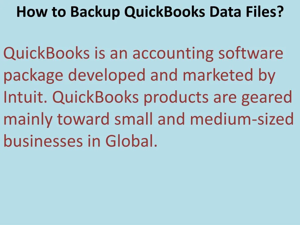 how to backup quickbooks data files