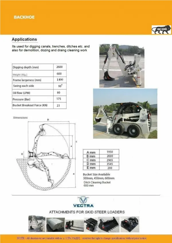 Hydraulic Backhoe - Excavator Attachment & Earthmover Equipment in India-Europe