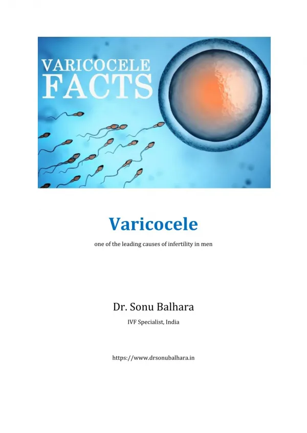 Varicocele - One of the leading causes of infertility in men