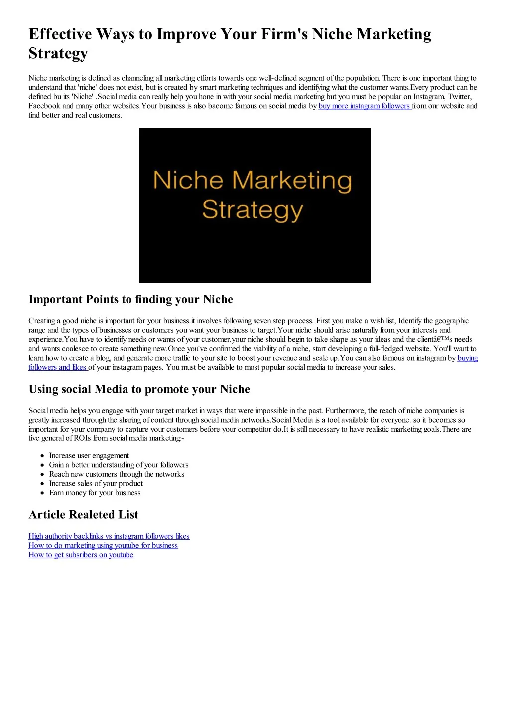 effective ways to improve your firm s niche